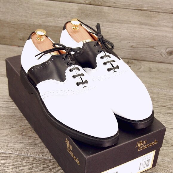 *NIB* $325 Allen Edmonds LINWOOD Golf 9 E White/Black * add $15 new Trees main image 9